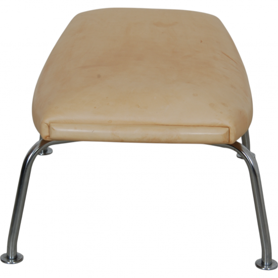 Hans Wegner Ox chair med skammel i natur læder