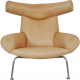 Hans Wegner Ox chair med skammel i natur læder