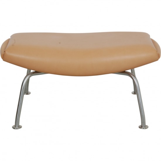 Hans Wegner Ox chair skammel i natur læder