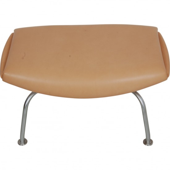 Hans Wegner Ox chair skammel i natur læder