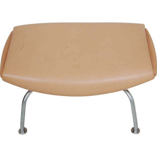 Hans Wegner Ox chair skammel i natur læder