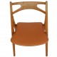 Sæt på 6 Hans Wegner Savbuk spisebordsstole i eg og cognac anilin læder