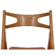 Sæt på 6 Hans Wegner Savbuk spisebordsstole i eg og cognac anilin læder