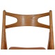 Set of 6 Hans Wegner Sawbuck dining chairs in oak and cognac anilin leather