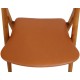 Set of 6 Hans Wegner Sawbuck dining chairs in oak and cognac anilin leather