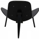 Hans Wegner black Shell chair in natural leather