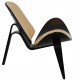 Hans Wegner black Shell chair in natural leather