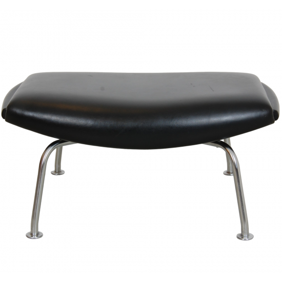 Hans Wegner Ox-chair foot stool in black leather