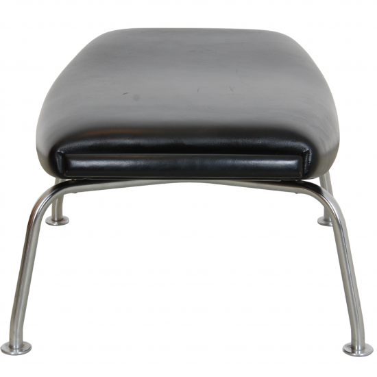 Hans Wegner Ox-chair foot stool in black leather