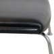 Hans Wegner Ox-chair foot stool in black leather