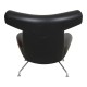 Hans J. Wegner Ox Chair patinated armchair in black aniline leather