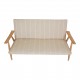 Hans J. Wegner GE-260/2 sofa with beige fabric and oak 