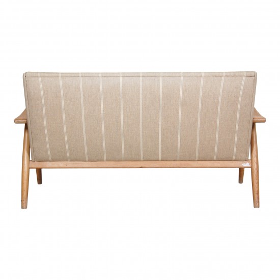 Hans J. Wegner GE-260/2 sofa i beige stof og egetræ