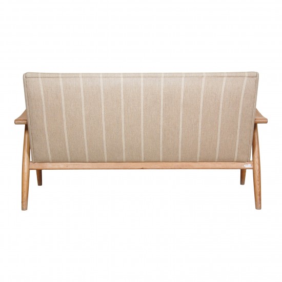 Hans J. Wegner GE-260/2 sofa i beige stof og egetræ