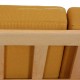 Hans Wegner 3.seater Cigar sofa of oak and yellow fabric