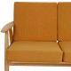 Hans Wegner 3.seater Cigar sofa of oak and yellow fabric