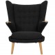 Hans Wegner Papa bear chair in dark-grey hallingdal fabric