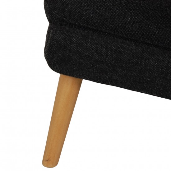 Hans Wegner Papa bear chair in dark-grey hallingdal fabric