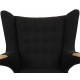 Hans Wegner Papa bear chair in dark-grey hallingdal fabric