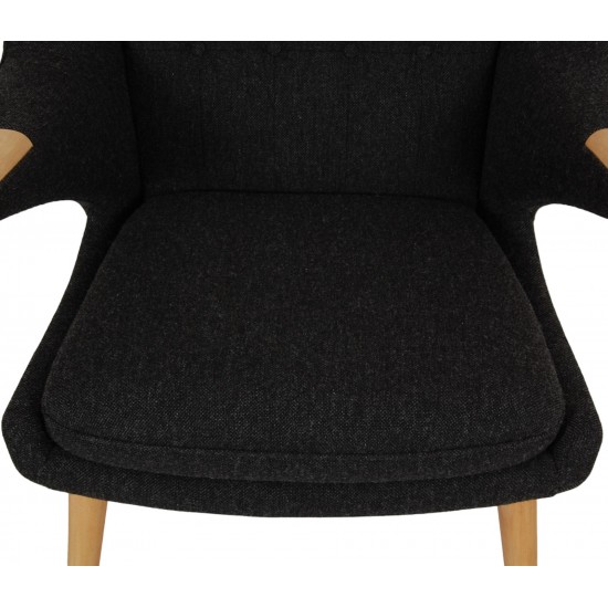 Hans Wegner Papa bear chair in dark-grey hallingdal fabric