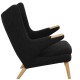 Hans Wegner Papa bear chair in dark-grey hallingdal fabric