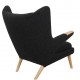 Hans Wegner Papa bear chair in dark-grey hallingdal fabric