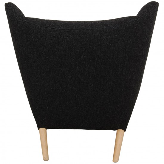 Hans Wegner Papa bear chair in dark-grey hallingdal fabric