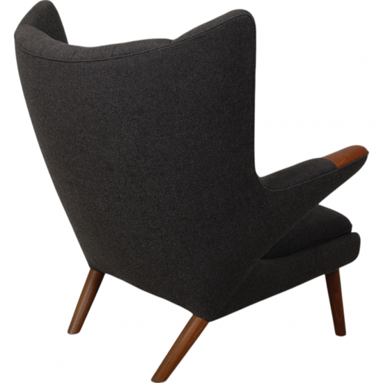 Hans Wegner Bamse stol i mørkegråt Hallingdal stof
