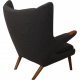 Hans Wegner Bamse stol i mørkegråt Hallingdal stof