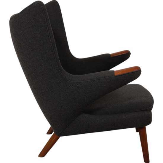 Hans Wegner Bamse stol i mørkegråt Hallingdal stof