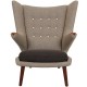 Hans Wegner Papa bear chair reupholstered in grey Hallingdal fabric