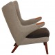 Hans Wegner Papa bear chair reupholstered in grey Hallingdal fabric