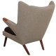 Hans Wegner Papa bear chair reupholstered in grey Hallingdal fabric