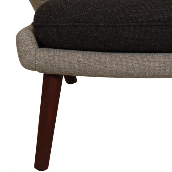 Hans Wegner Papa bear chair reupholstered in grey Hallingdal fabric