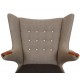 Hans Wegner Papa bear chair reupholstered in grey Hallingdal fabric