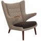 Hans Wegner Papa bear chair reupholstered in grey Hallingdal fabric