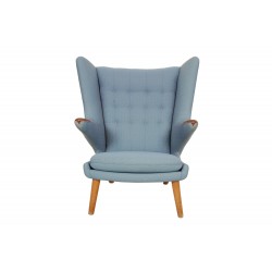 Hans Wegner Papa bear chair  in blue fabric