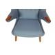 Hans Wegner Bamsestol i blåt stof