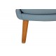 Hans Wegner Papa bear chair with stool in blue fabric