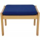 Hans Wegner GE284 chair with ottoman in blue fabric