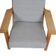 Hans Wegner Ge-290 loungechair of oak and Hallingdal fabric