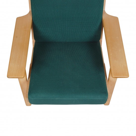 Hans Wegner Ge-290a lænestol i grønt stof 