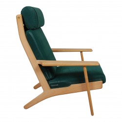 Hans Wegner Ge-290a Lounge chair in green fabric Hans Wegner Ge-290a Lounge chair in green fabric