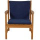 Hans Wegner lounge chair in blue fabric