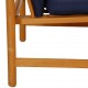 Hans Wegner lounge chair in blue fabric