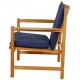 Hans Wegner lounge chair in blue fabric