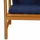 Hans Wegner lounge chair in blue fabric