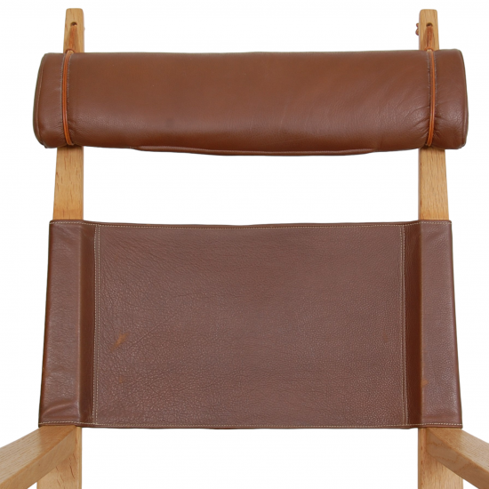 Hans Wegner GE-673 rocking chair in brown leather