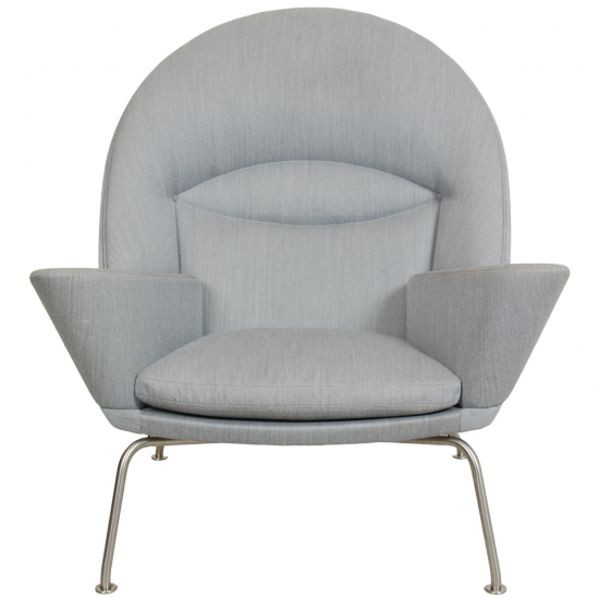 Hans Wegner Oculus chair in grey fabric