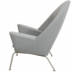 Hans Wegner Oculus chair in grey fabric